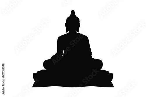 Big Buddha statue logo silhouette