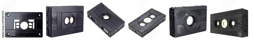 Obraz premium Vintage Tape Cassette Collection on White Background Display Isolated Transparent Background