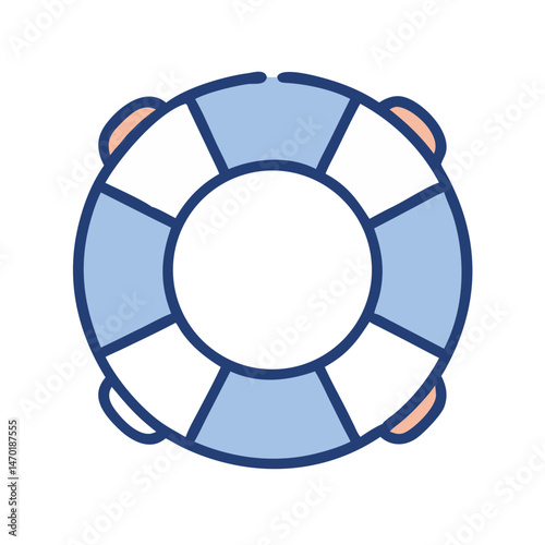 Lifebuoy Icon – Water Rescue Safety Device Vector Illustration