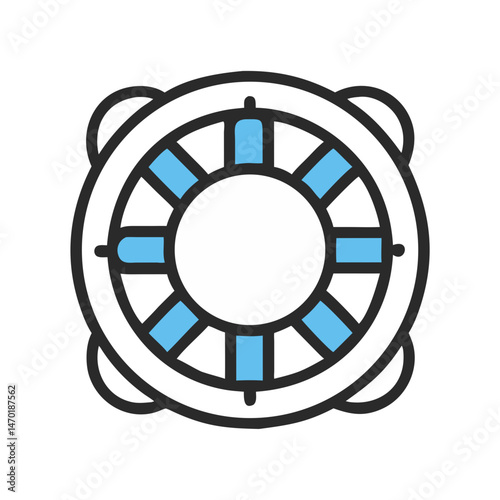 Lifebuoy Icon – Water Rescue Safety Device Vector Illustration