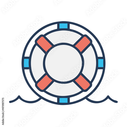 Lifebuoy Icon – Water Rescue Safety Device Vector Illustration