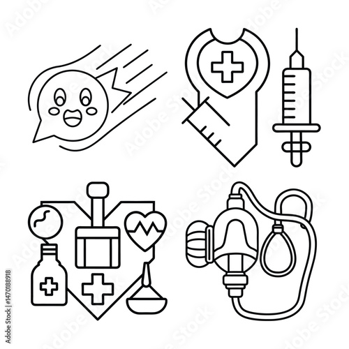 medical icons set