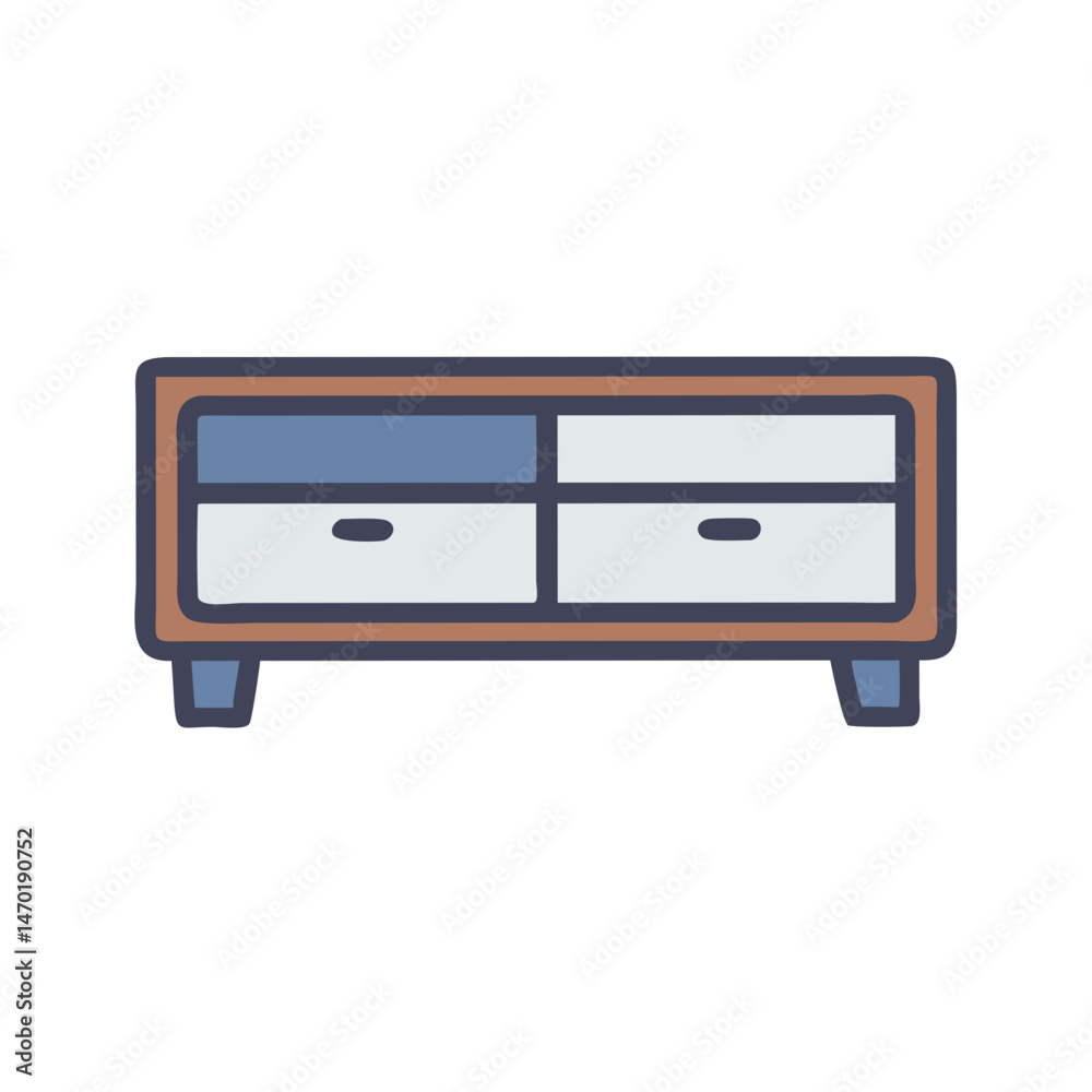 Fototapeta premium Low TV Cabinet or Console Table Icon – Home Furniture Symbol