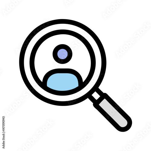 Magnifier with User Icon – Search for Profile or Information Symbol