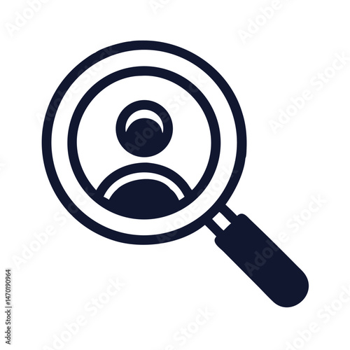 Magnifier with User Icon – Search for Profile or Information Symbol
