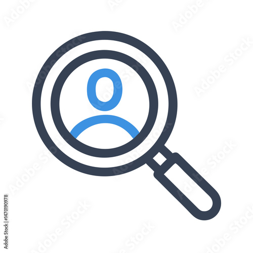 Magnifier with User Icon – Search for Profile or Information Symbol