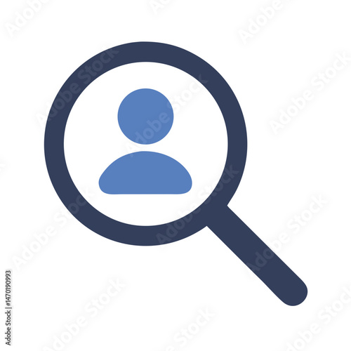 Magnifier with User Icon – Search for Profile or Information Symbol