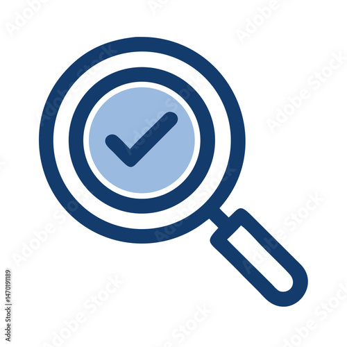 Magnifying Glass with Check Icon – Verification and Inspection Symbol