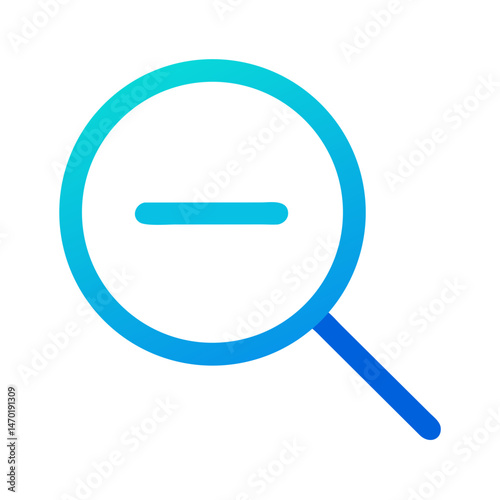 Magnifying Glass with Minus Icon – Zoom Out and Search Function Symbol
