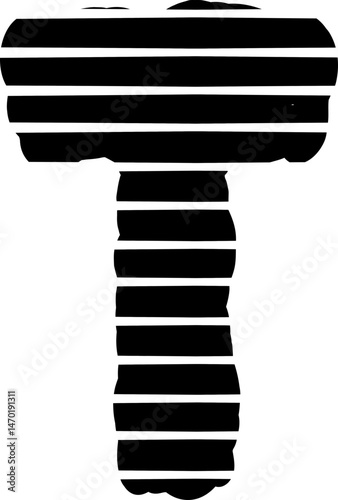 Stripes Pattern Letter T