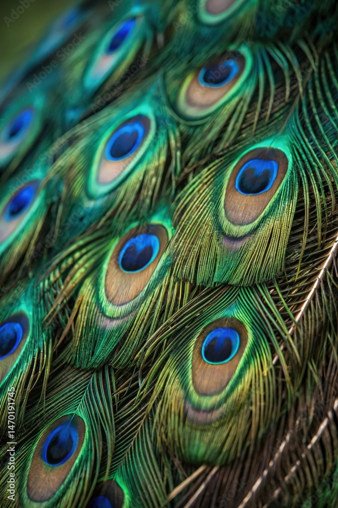 Obraz premium Peacock feathers display beautiful, intricate patterns