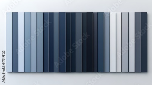 Blue gradient color palette wall.
