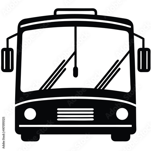 Bus driver element isolated bus windshield wiper control on white background
