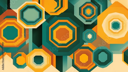 Abstract Octagon Pattern Design.