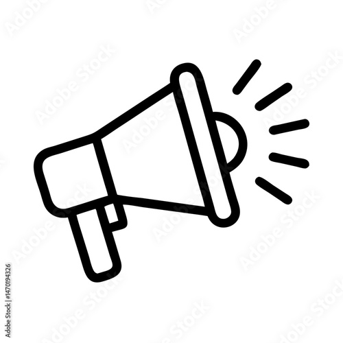 Megaphone Icon – Marketing or Announcement Communication Symbol