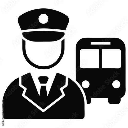 bus driver element isolated electronic toll pass on white background