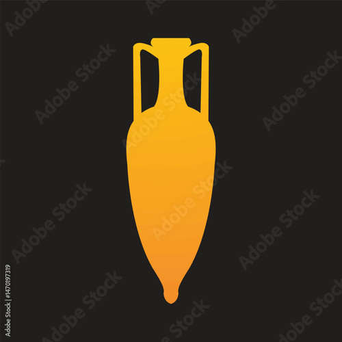 golden amphora icon on black background