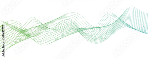 Abstract wave colorful element for design. Digital frequency track equalizer. Stylized line art background. Modern smooth glossy blue wave on white background. Science, banner, business, poster,