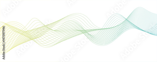 Abstract wave colorful element for design. Digital frequency track equalizer. Stylized line art background. Modern smooth glossy blue wave on white background. Science, banner, business, poster,