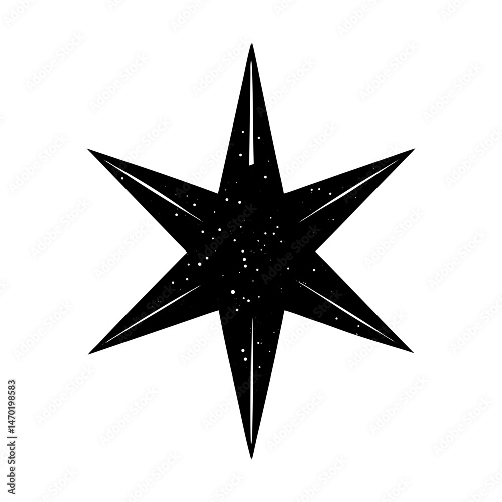 Obraz premium Elongated Star Silhouette vector illustration