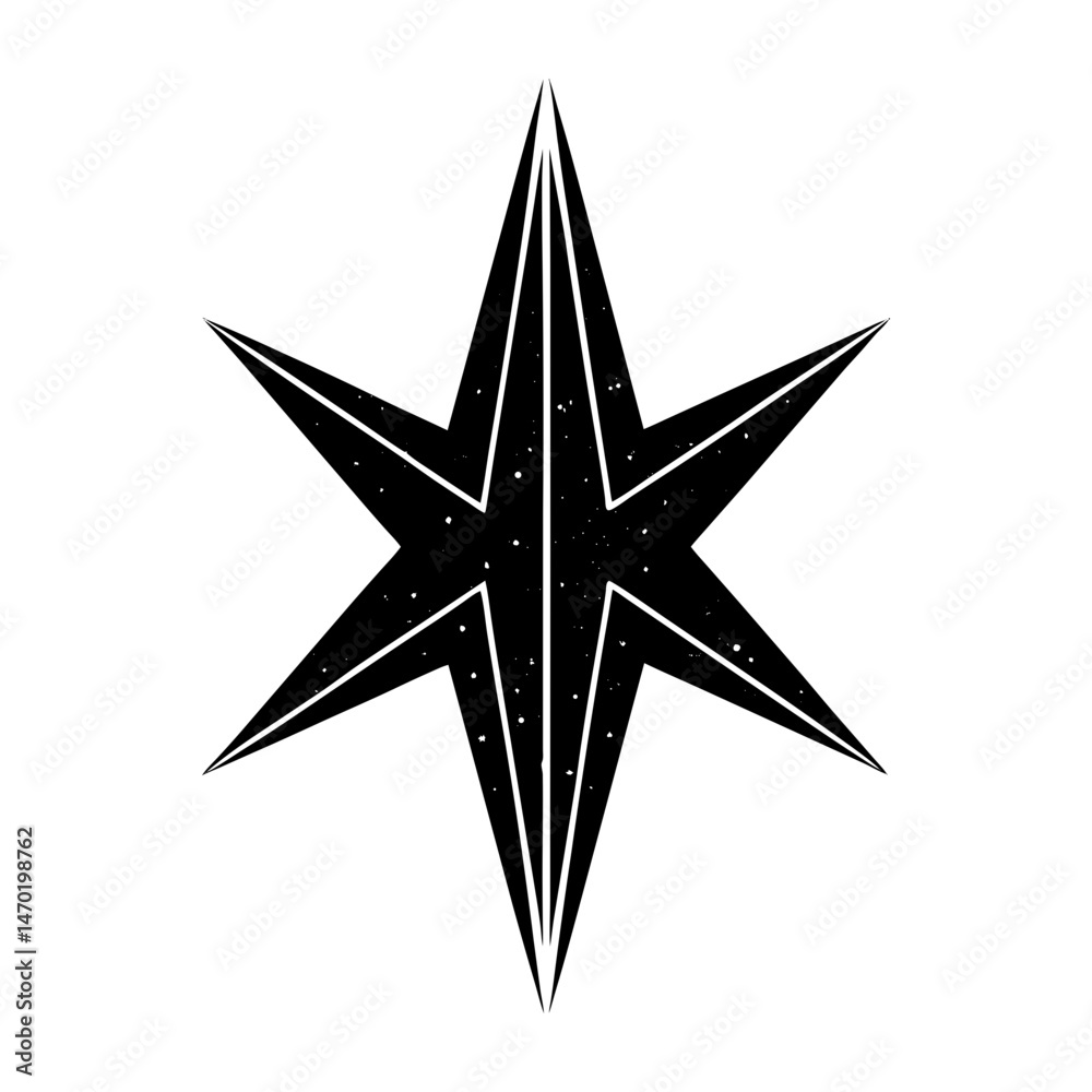 Fototapeta premium Elongated Star Silhouette vector illustration