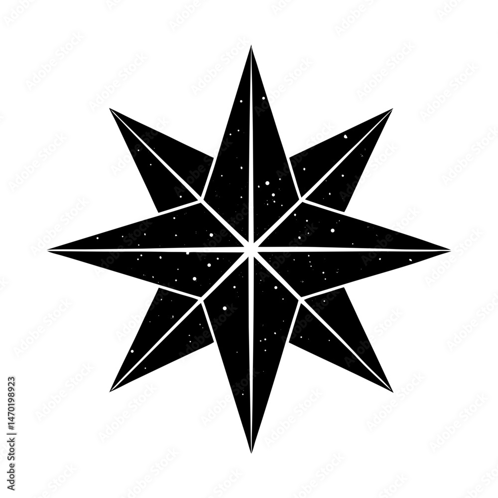 Obraz premium Eight Point Star Silhouette vector illustration