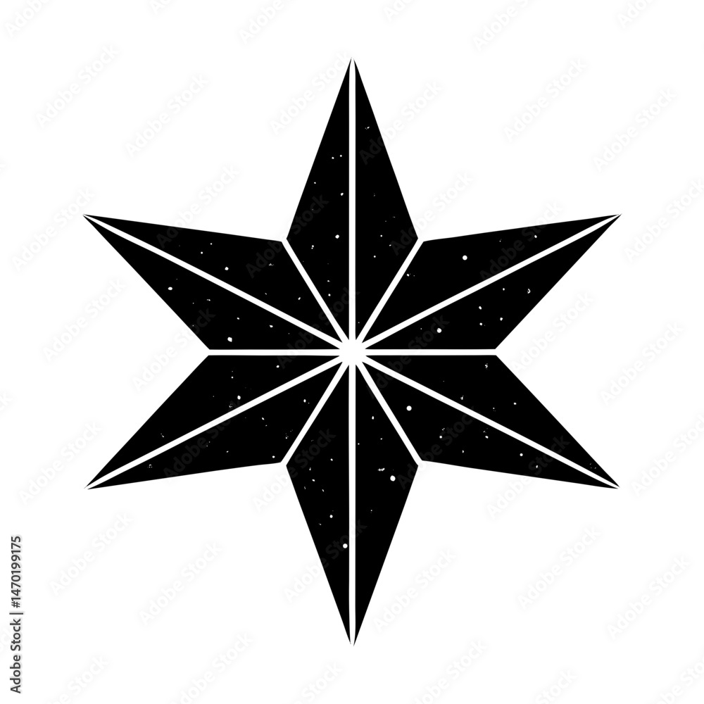 Obraz premium Eight Point Star Silhouette vector illustration