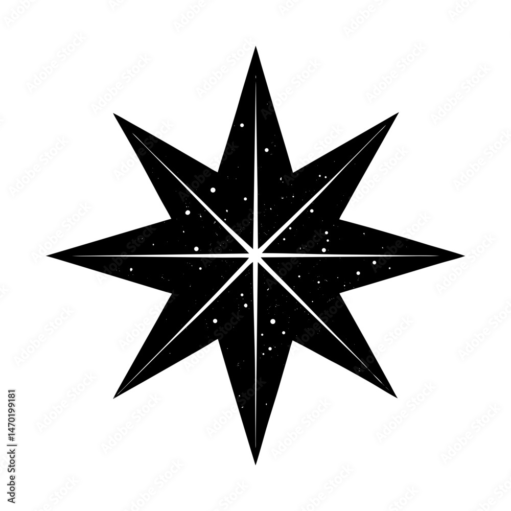 Obraz premium Eight Point Star Silhouette vector illustration