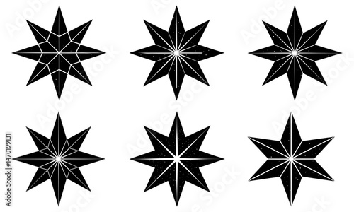 Eight Point Star Silhouette vector illustration