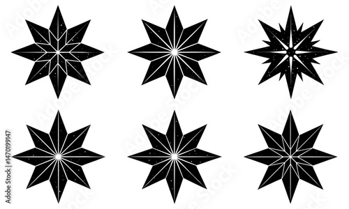 Eight Point Star Silhouette vector illustration