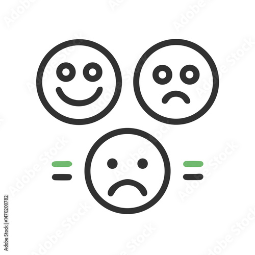 Neutral Face Icon – User Reaction and Assessment Symbol