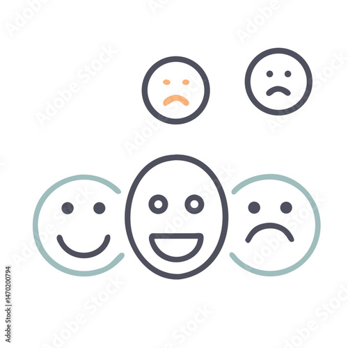 Neutral Face Icon – User Reaction and Assessment Symbol