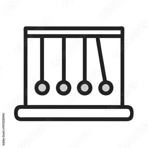 Newton's Cradle Icon – Physics and Motion Concept Symbol