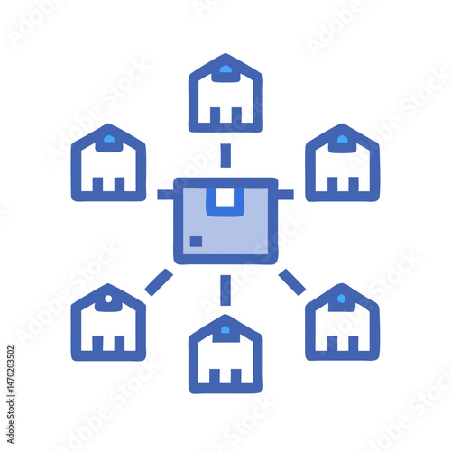 Package Distribution Network Icon – Logistics and Delivery System Symbol
