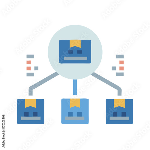 Package Distribution Network Icon – Logistics and Delivery System Symbol