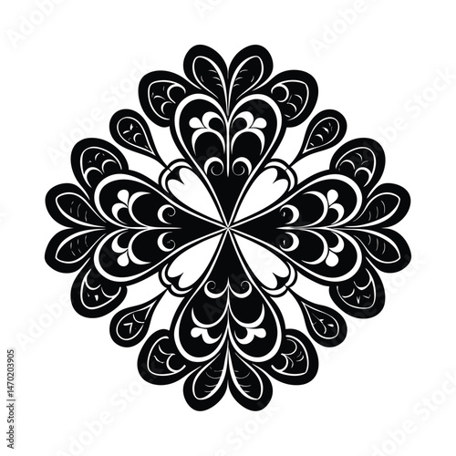 a silhouette of a clover shaped decorative element vector art