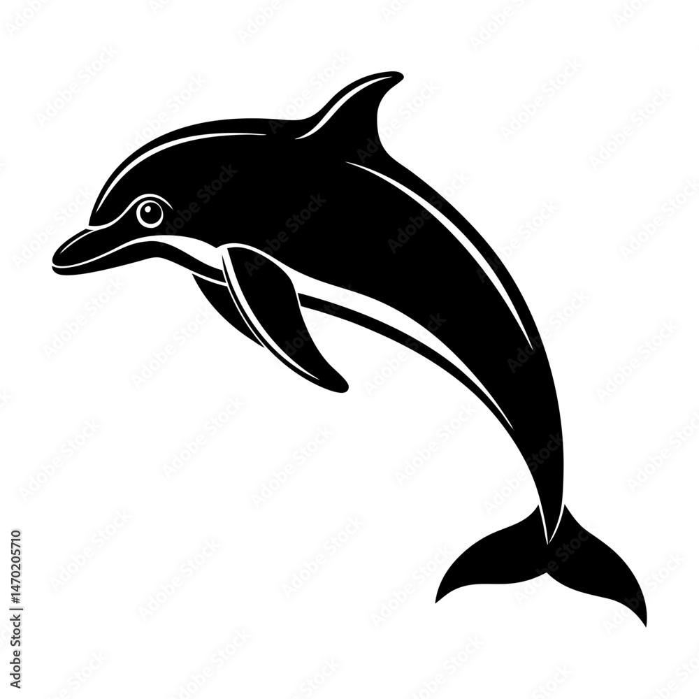 Fototapeta premium Dolphin Silhouette vector illustration