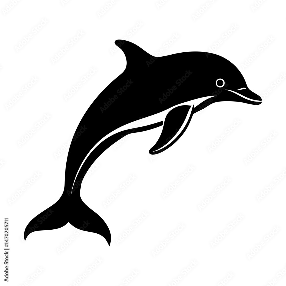 Naklejka premium Dolphin Silhouette vector illustration