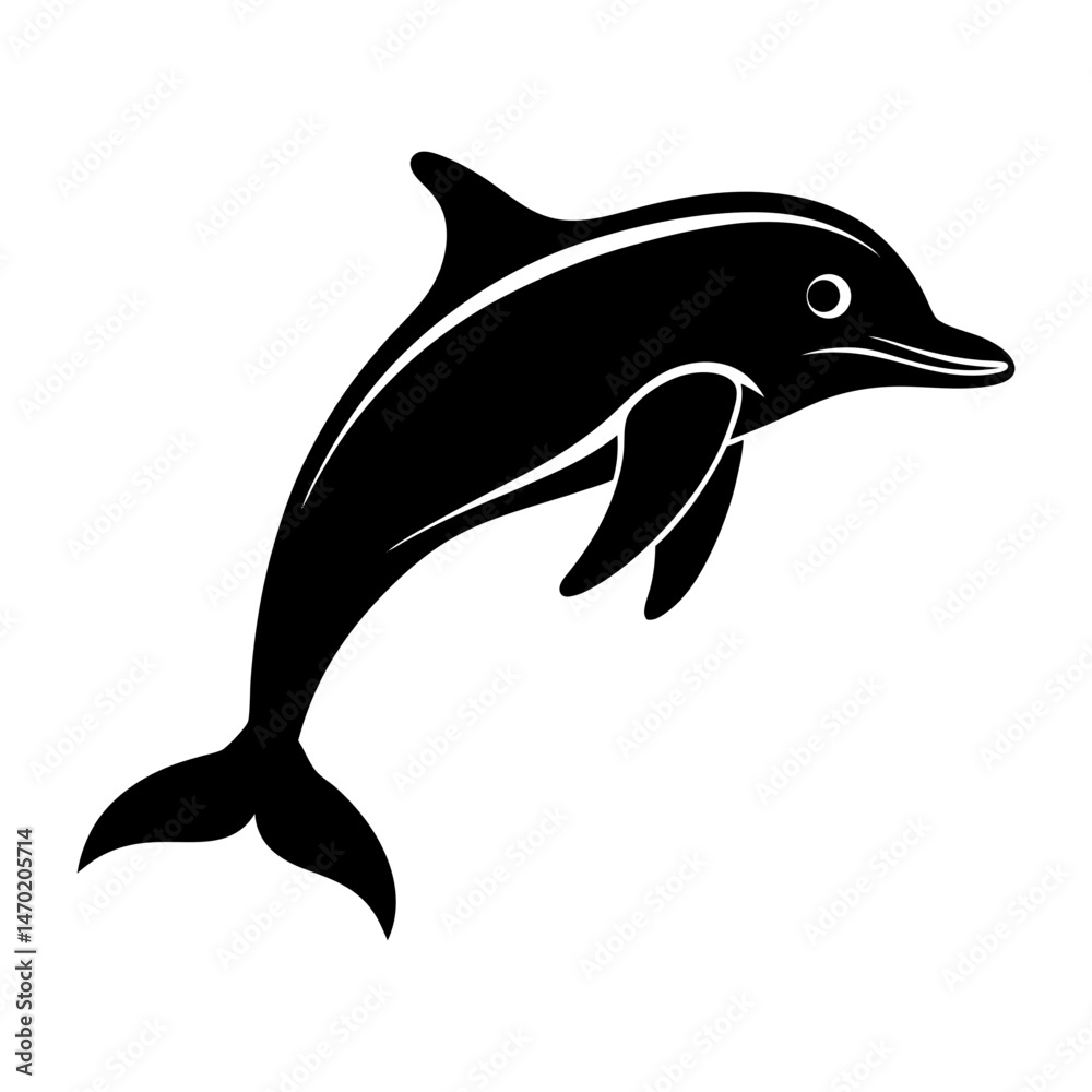 Fototapeta premium Dolphin Silhouette vector illustration