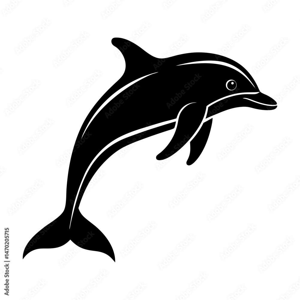 Fototapeta premium Dolphin Silhouette vector illustration