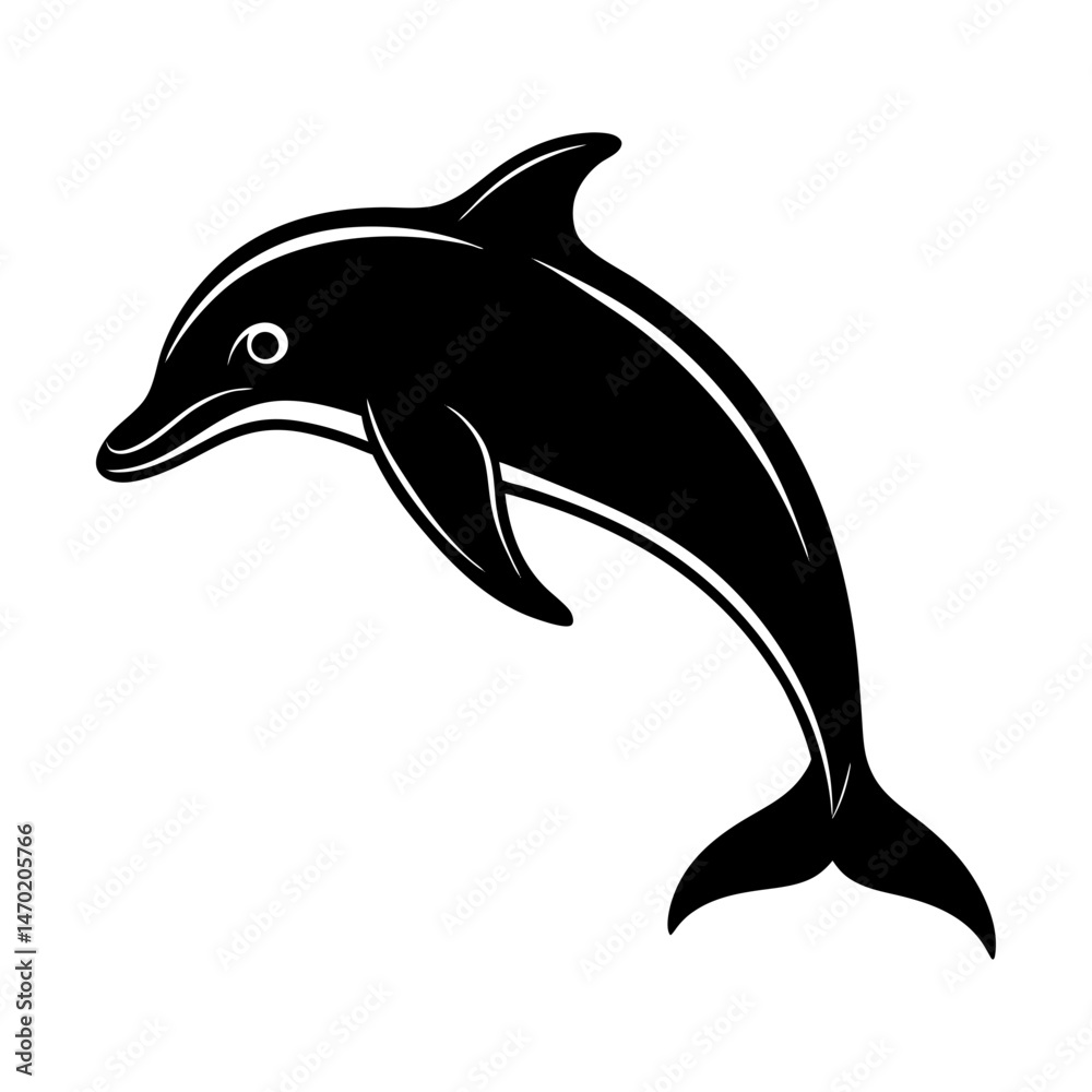 Fototapeta premium Dolphin Silhouette vector illustration