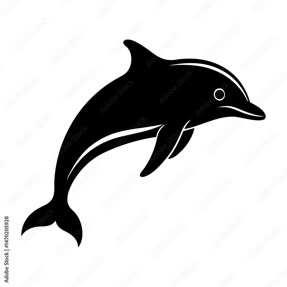Obraz premium Dolphin Silhouette vector illustration