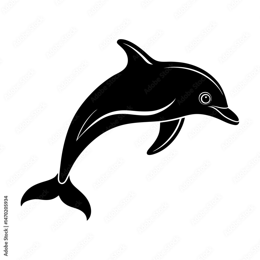 Obraz premium Dolphin Silhouette vector illustration
