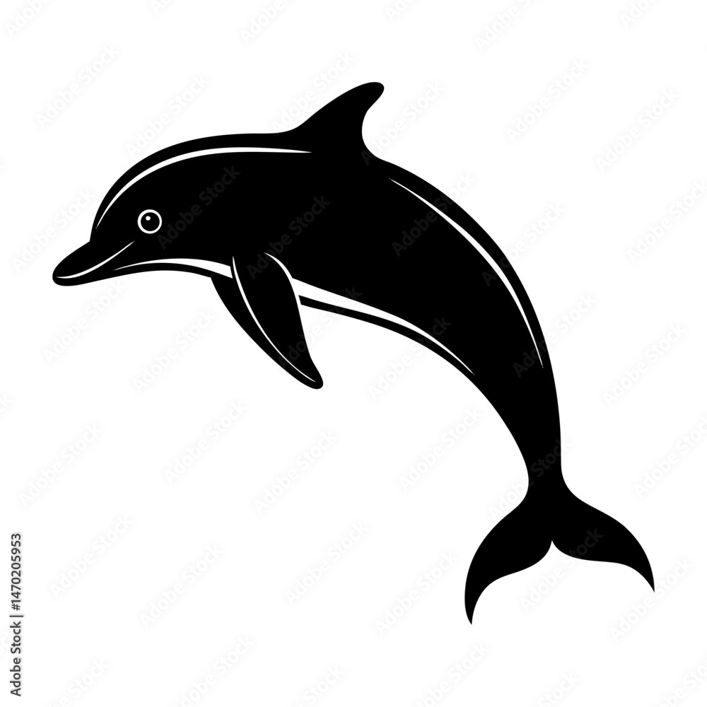 Obraz premium Dolphin Silhouette vector illustration