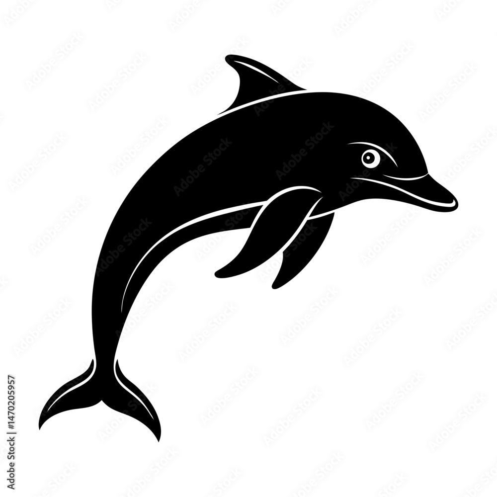 Fototapeta premium Dolphin Silhouette vector illustration
