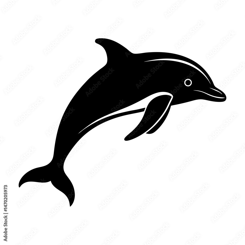 Fototapeta premium Dolphin Silhouette vector illustration