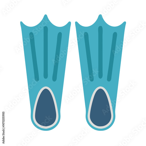 Pair of Swim Fins Icon – Swimming and Water Sports Symbol