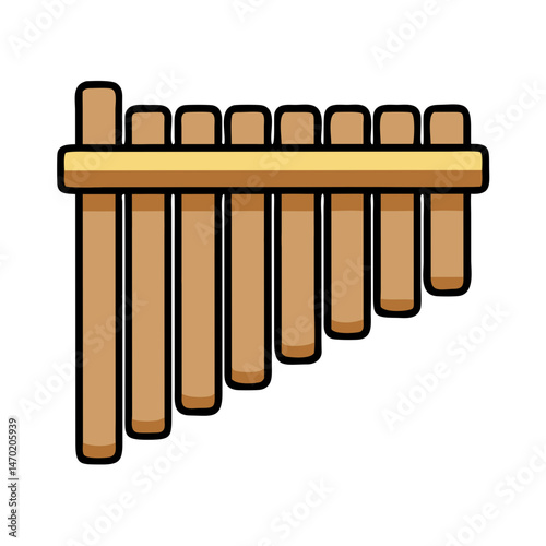 Pan Flute Icon – Traditional Wind Instrument Symbol