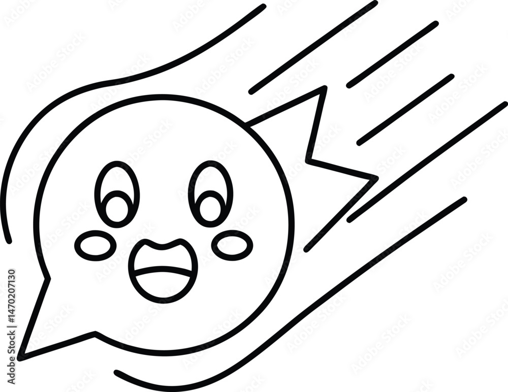 Fototapeta premium line-movement-effect-element--cartoon-emotion-effe