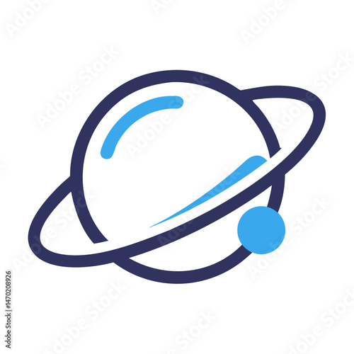 Planet with Orbit Icon – Astronomy and Space Symbol